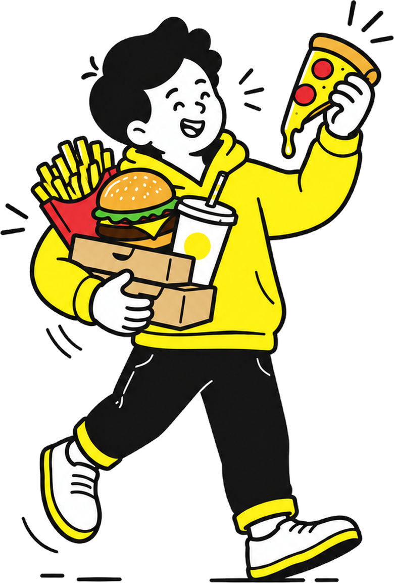 Entregador Five Food com pedidos